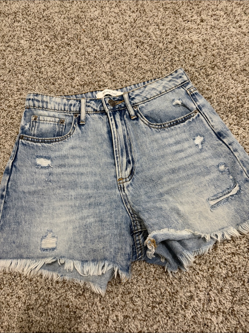 Mustard Seed Light Blue Distressed Denim Cutoff Shorts
